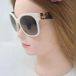 Prada Women's Sunglasses Square SPR 10R  White Tortoise Gradient Tint 57-19-140